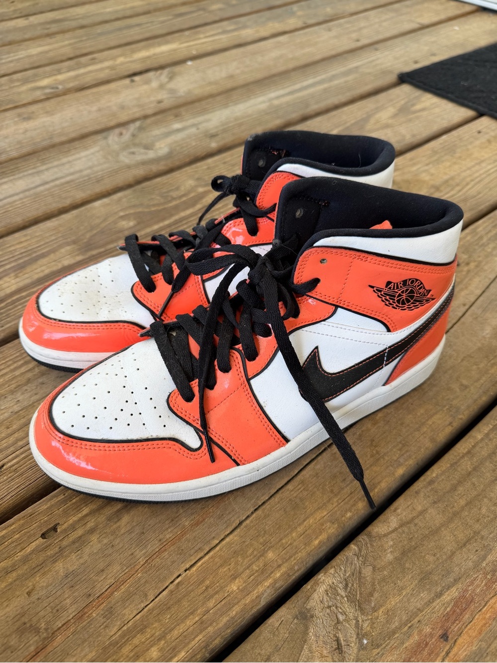Nike Air Jordan 1 Mid SE Turf Orange White Black Mens DD6834 802